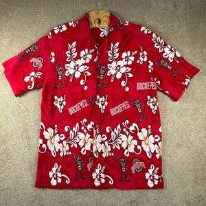 Spike Sports Ohio State Buckeyes Brutus Hawaiian Shirt Red Rayon XL